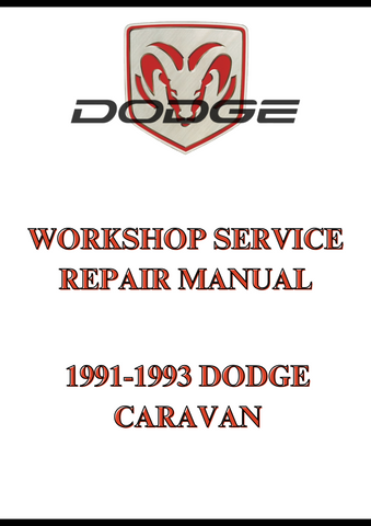 1991-1993 DODGE CARAVAN WORKSHOP SERVICE REPAIR MANUAL - PDF