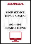 1991-1993 HONDA LEGEND SHOP SERVICE REPAIR MANUAL - PDF