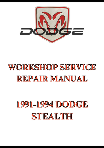 1991-1994 DODGE STEALTH WORKSHOP SERVICE REPAIR MANUAL - PDF