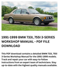 1991-1999 BMW 733I, 755I 3-SERIES WORKSHOP MANUAL - PDF FILE DOWNLOAD