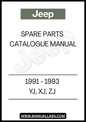 1991 - 1993 JEEP YJ, XJ, ZJ SPARE PARTS CATALOGUE MANUAL - PDF
