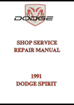 1991 DODGE SPIRIT SHOP SERVICE REPAIR MANUAL - PDF