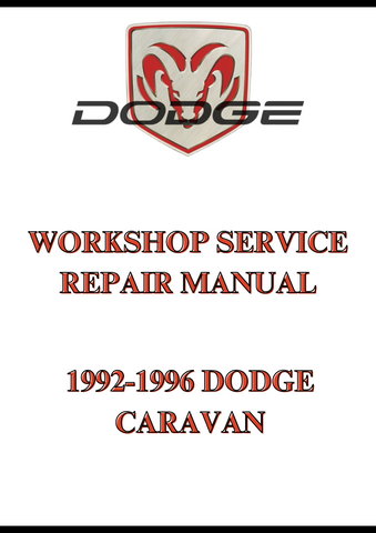 1992-1996 DODGE CARAVAN WORKSHOP SERVICE REPAIR MANUAL - PDF