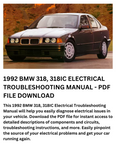 1992 BMW 318, 318IC MANUAL