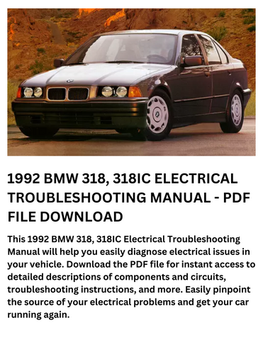 1992 BMW 318, 318IC MANUAL