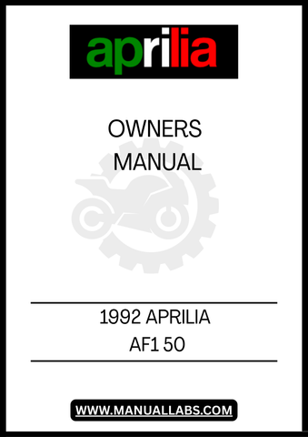 DON'T MISS OUT ON THE OPPORTUNITY TO ENHANCE YOUR RIDING EXPERIENCE. PURCHASE THE 1992 APRILIA AF1 50 OWNER'S MANUAL TODAY AND ENSURE THAT YOU HAVE ALL THE KNOWLEDGE AT YOUR FINGERTIPS TO ENJOY YOUR MOTORCYCLE TO THE FULLEST.