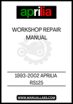 INSIDE, YOU'LL FIND STEP-BY-STEP PROCEDURES COVERING EVERYTHING FROM ROUTINE MAINTENANCE TO COMPLEX REPAIRS. THE MANUAL INCLUDES VALUABLE TIPS AND TROUBLESHOOTING ADVICE, ENSURING YOU CAN KEEP YOUR RS125 RUNNING SMOOTHLY AND EFFICIENTLY. WITH EASY NAVIGATION AND A USER-FRIENDLY LAYOUT, YOU'LL QUICKLY LOCATE THE INFORMATION YOU NEED.