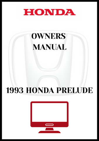 1993 HONDA PRELUDE OWNERS MANUAL - PDF