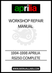 UNLOCK THE FULL POTENTIAL OF YOUR 1994-1998 APRILIA RS250 WITH OUR COMPREHENSIVE COMPLETE WORKSHOP REPAIR MANUAL IN PDF FORMAT. THIS ESSENTIAL GUIDE IS DESIGNED FOR BOTH SEASONED MECHANICS AND ENTHUSIASTIC DIYERS, PROVIDING DETAILED INSTRUCTIONS AND INSIGHTS TO KEEP YOUR MOTORCYCLE IN PEAK CONDITION.