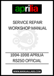 UNLOCK THE FULL POTENTIAL OF YOUR 1994-1998 APRILIA RS250 WITH OUR OFFICIAL SERVICE REPAIR WORKSHOP MANUAL IN PDF FORMAT. THIS COMPREHENSIVE GUIDE IS DESIGNED SPECIFICALLY FOR YOUR MOTORCYCLE, PROVIDING DETAILED INSTRUCTIONS AND INSIGHTS TO KEEP YOUR BIKE RUNNING SMOOTHLY AND EFFICIENTLY.