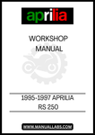 UNLOCK THE FULL POTENTIAL OF YOUR 1995-1997 APRILIA RS 250 WITH OUR COMPREHENSIVE WORKSHOP MANUAL IN PDF FORMAT. THIS ESSENTIAL GUIDE IS DESIGNED TO PROVIDE YOU WITH DETAILED INSIGHTS INTO MAINTENANCE, REPAIRS, AND TROUBLESHOOTING, ENSURING YOUR MOTORCYCLE RUNS AT ITS BEST.