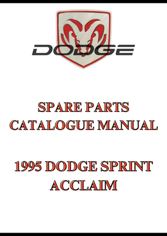 1995 DODGE SPRINT ACCLAIM SPARE PARTS CATALOGUE MANUAL - PDF
