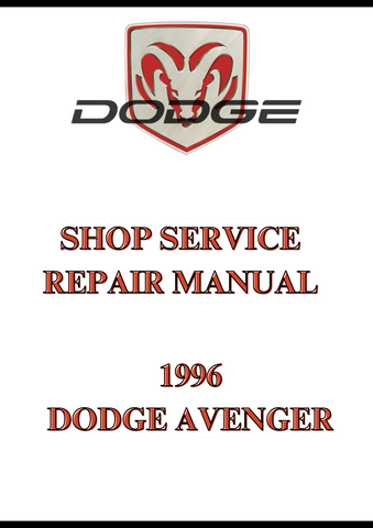  1996 DODGE AVENGER SHOP SERVICE REPAIR MANUAL - PDF