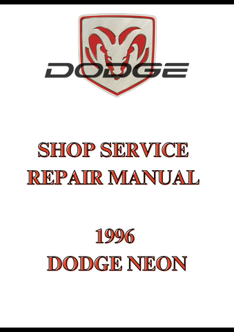  1996 DODGE NEON SHOP SERVICE REPAIR MANUAL - PDF