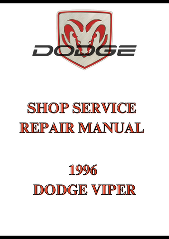 1996 DODGE VIPER SHOP SERVICE REPAIR MANUAL - PDF