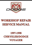 1997-1998 CHRYSLER/DODGE VOYAGER WORKSHOP REPAIR SERVICE MANUAL - PDF