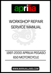 INVEST IN YOUR MOTORCYCLE'S LONGEVITY AND PERFORMANCE TODAY. THE 1997-2000 APRILIA PEGASO 650 WORKSHOP REPAIR &amp; SERVICE MANUAL IS NOT JUST A PURCHASE; IT'S AN INVESTMENT IN YOUR RIDING EXPERIENCE. DOWNLOAD YOUR PDF FILE NOW AND RIDE WITH CONFIDENCE, KNOWING YOU HAVE THE KNOWLEDGE TO HANDLE ANY CHALLENGE THAT COMES YOUR WAY.