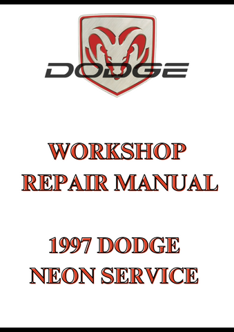 1997 DODGE NEON SERVICE WORKSHOP REPAIR MANUAL - PDF