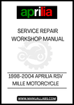 REV UP YOUR MAINTENANCE ROUTINE WITH THE 1998-2004 APRILIA RSV MILLE MOTORCYCLE SERVICE REPAIR WORKSHOP MANUAL IN PDF FORMAT. THIS COMPREHENSIVE GUIDE IS DESIGNED SPECIFICALLY FOR THE RSV MILLE, ENSURING YOU HAVE ALL THE ESSENTIAL INFORMATION AT YOUR FINGERTIPS TO KEEP YOUR BIKE RUNNING SMOOTHLY.