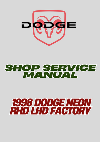  1998 DODGE NEON RHD LHD FACTORY SHOP SERVICE MANUAL - PDF