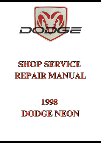 1998 DODGE NEON SHOP SERVICE REPAIR MANUAL - PDF