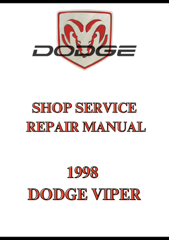 1998 DODGE VIPER SHOP SERVICE REPAIR MANUAL - PDF