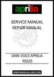 FEATURING DETAILED DIAGRAMS, STEP-BY-STEP INSTRUCTIONS, AND TROUBLESHOOTING TIPS, THIS SERVICE MANUAL SIMPLIFIES THE REPAIR PROCESS, SAVING YOU TIME AND MONEY. WHETHER YOU'RE LOOKING TO PERFORM BASIC MAINTENANCE OR TACKLE MORE ADVANCED REPAIRS, YOU'LL FIND EVERYTHING YOU NEED TO KEEP YOUR APRILIA RS125 RUNNING SMOOTHLY AND EFFICIENTLY.