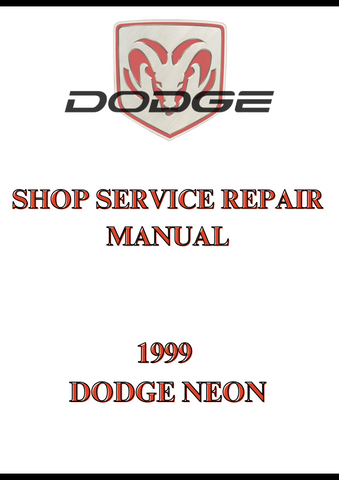 1999 DODGE NEON SHOP SERVICE REPAIR MANUAL - PDF