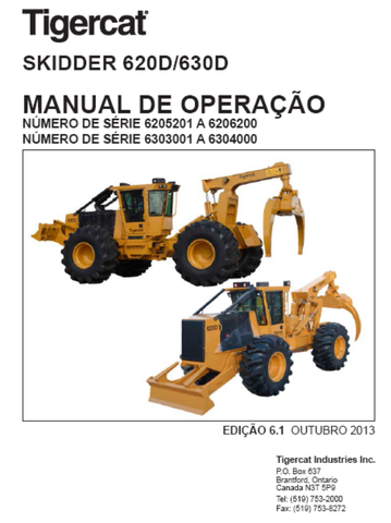 Tigercat 630D Skidder Operator/User Manual (6303001-6304000) - PDF File Download