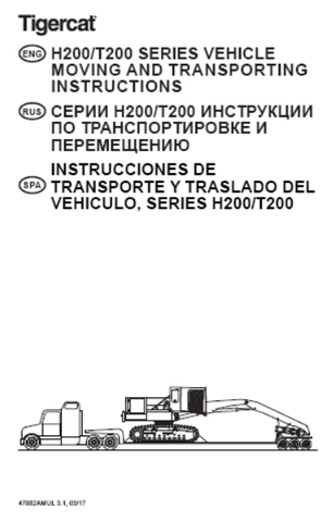 Cab Tilting Procedure Electric Pump Hand Pump Transporting Instructions Transporting Machine With Cab Tilted Vehicle Moving Instructions