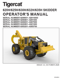 Tigercat 625H, 630H Skidder Operator/User Manual (6250801-6251000) - PDF File Download