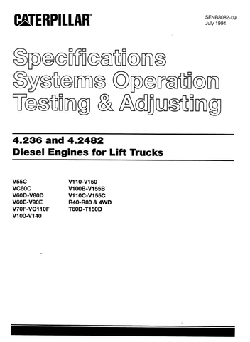 4.236, 4.2482 Diesel Engine Caterpillar Forklift Service Repair Manual - PDF File Download