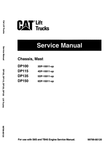 DP100, DP115, DP135, DP150 Caterepillar Forklift Service Repair Manual - PDF File Download