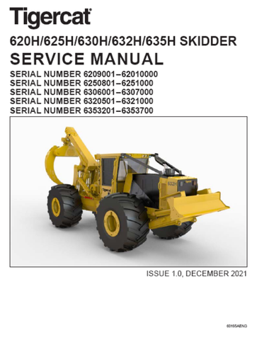 Tigercat 625H, 630H Skidder Service Repair Manual (6250801-6251000) - PDF File Download