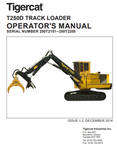 Tigercat T250D Loader Operator/User Manual (250T2101-250T3500, 250T2151-250T2200) - PDF File Download