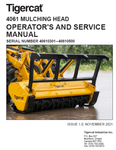 Tigercat 4061 Mulching Head Operator's and Service Manual (40610301-40610500) - PDF File Download