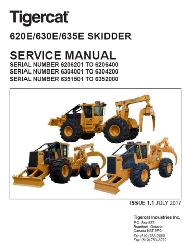 Tigercat 630E Skidder Service Repair Manual (6304001-6306000, 6304001-6304200) - PDF File Download
