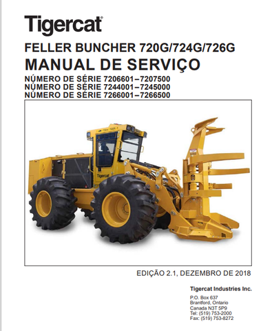 Tigercat 726G Feller Buncher Service Repair Manual (7265001-7266700, 7266001-7266500) - PDF File Download