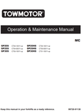 GP20S, GP25S, GP30S, DP2HS, DP25HS, DP30HS Caterepillar Forklift Operation & Maintenance Manual - PDF File Download