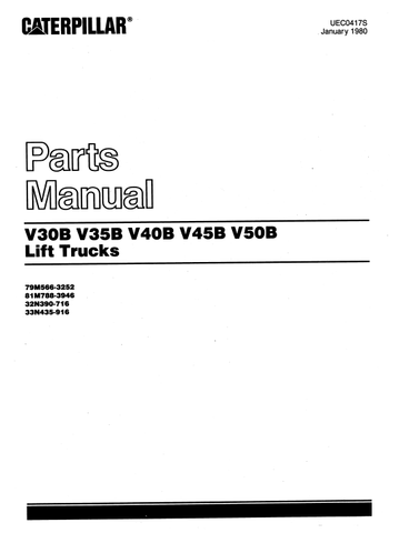 V30B, V35B, V40B, V45B, V50B Caterpillar Forklift Parts Catalogue Manual - PDF File Download