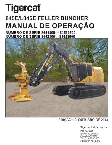 Tigercat 845E Feller Buncher Operator/User Manual (84513001-84513500) - PDF File Download.