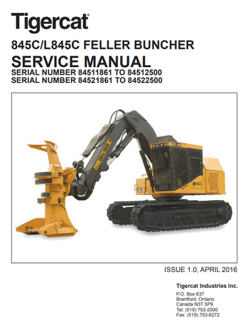 Tigercat L845C Feller Buncher Service Repair Manual (84521501-84522500, 84521861-84522500) - PDF File Download