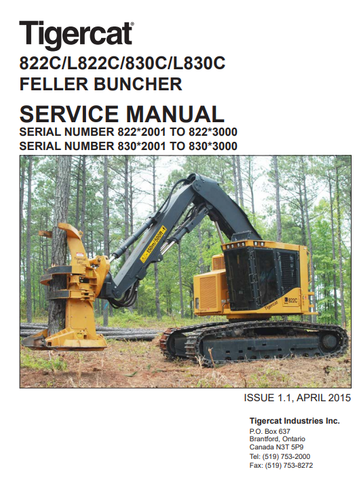 Tigercat 822C Feller Buncher Service Repair Manual (82211001-82213000, 82212001-82213000) - PDF File Download