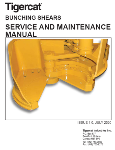 Download Complete Service & Maintenance Manual PDF For Tigercat Bunching Shears