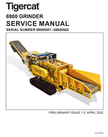 Tigercat 6900 Material Processing Service Repair Manual (69000001-69000500) - PDF File Download