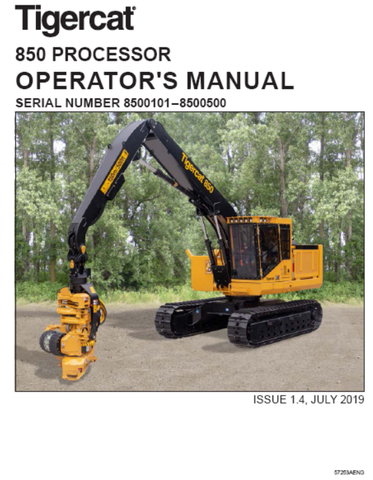 Tigercat 850 Processor Operators/User Manual (8500101-8500500) - PDF File Download