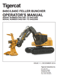 Tigercat 845C Feller Buncher Operator/User Manual (84511501-84512500, 84511861-84512500) - PDF File Download