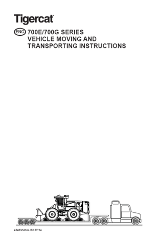 Tigercat M726E Mulcher Miscellaneous Moving Instructions Manual (726M3501 - 726M5000) - PDF File Download