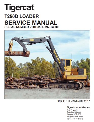 Tigercat T250D Loader Service Repair Manual (250T2101-250T3500, 250T2201-250T3000) - PDF File Download