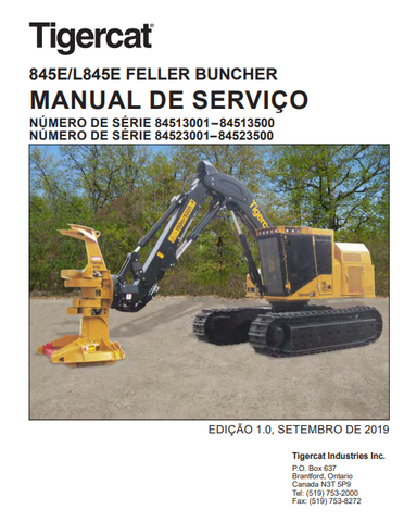 Tigercat 845E Feller Buncher Service Repair Manual (84513001-84513500) - PDF File Download